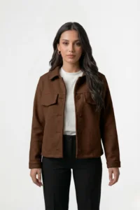 Saco Corto Paño Soft Punto Liso "AMY"