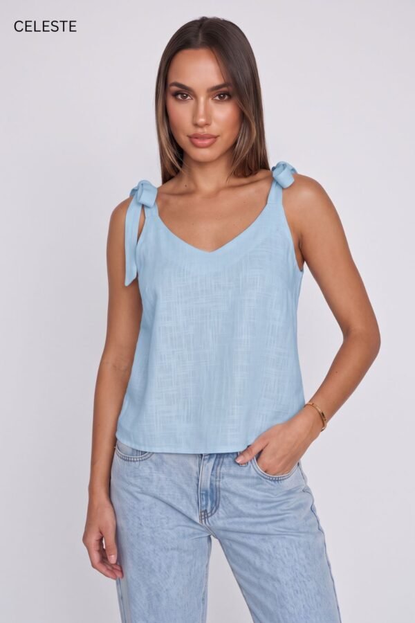 Musculosa Para Atar Lino "BEGONIA"