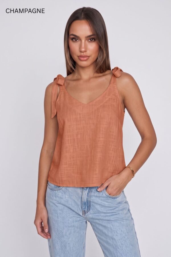 Musculosa Para Atar Lino "BEGONIA"