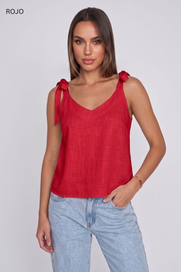 Musculosa Para Atar Lino "BEGONIA"