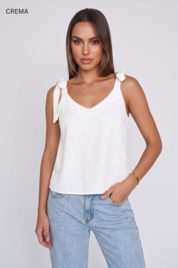 Musculosa Para Atar Lino "BEGONIA"