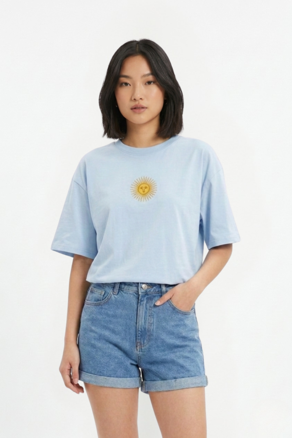 Remera Algodon Jersey 24/1 Sol De Mayo En El Medio Bordado "INTI"