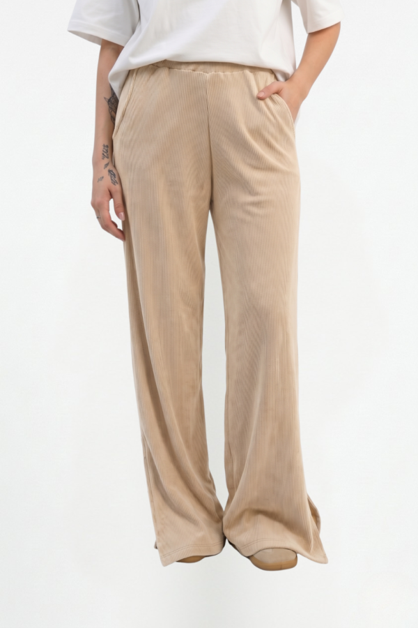 Palazzo Wide Leg Morley Brushed Con Tajo "IRUPE"