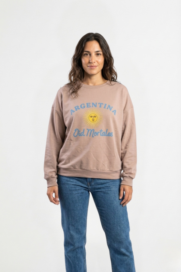 Buzo Rustico Lycra Cuello Redondo Argentina Sol Oid Mortales En DTF "MORTALES"