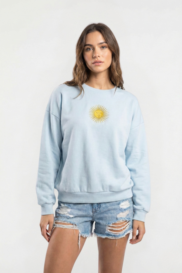 Buzo Rustico Cuello Redondo Sol De Mayo Bordado "PIEVA"