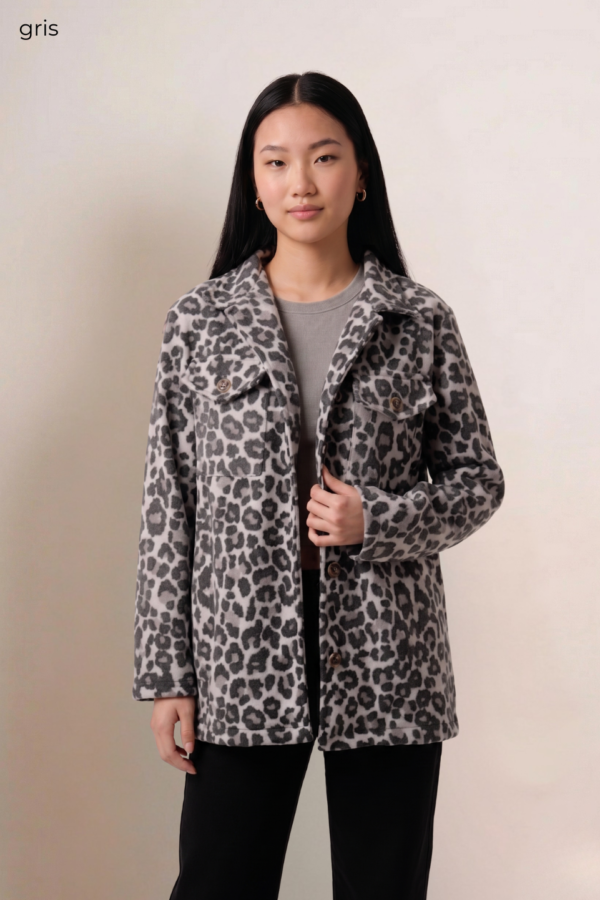 Saco Mediano Paño Estampado Animal Print "RIDOY"