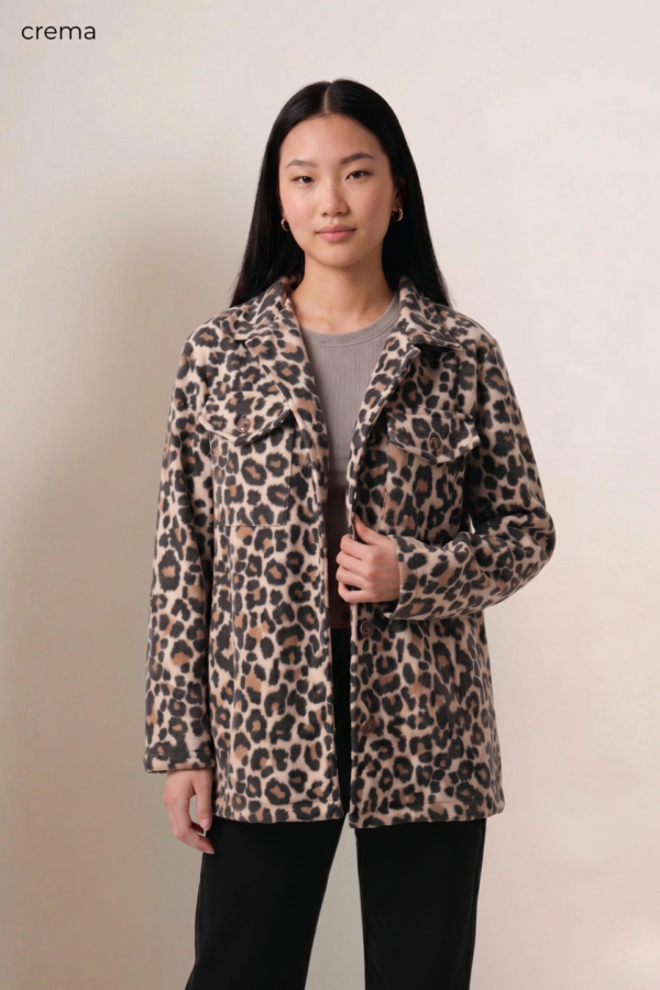 Saco Mediano Paño Estampado Animal Print "RIDOY"