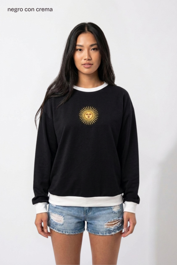 Buzo Rustico Lycra Cuello Redondo Combinado Sol De Mayo Bordado “ARGENTINO”