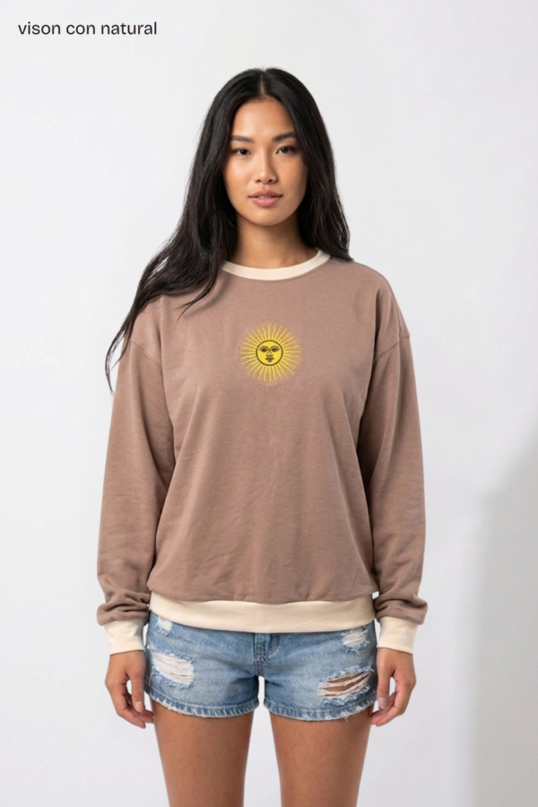 Buzo Rustico Lycra Cuello Redondo Combinado Sol De Mayo Bordado “ARGENTINO”