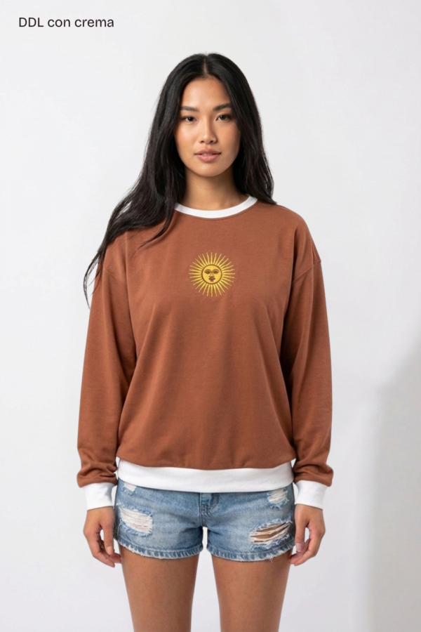 Buzo Rustico Lycra Cuello Redondo Combinado Sol De Mayo Bordado “ARGENTINO”