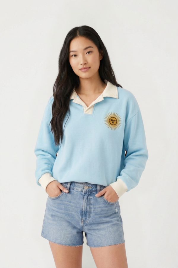 Buzo Chomba Liso Frisado Sol De Mayo Bordado "BUCKS"