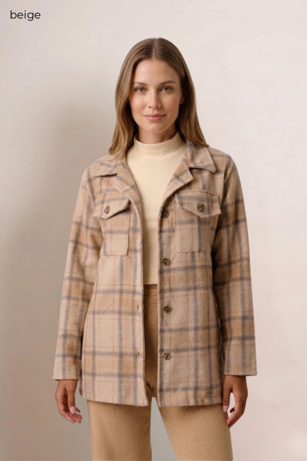 Saco Mediano Paño Estampado Cuadrille "CHARO"