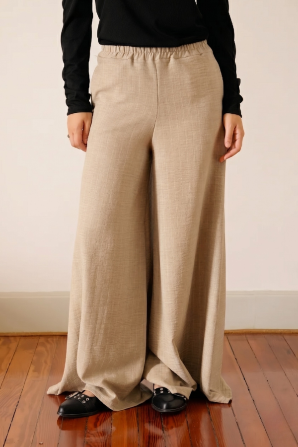 Palazzo Ancho Lino Vintage Elastico Cintura "ELBA"