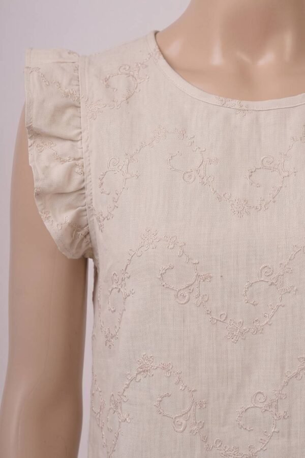 Musculosa Con Gota Lino Twill Bordado "MANCHEBO"