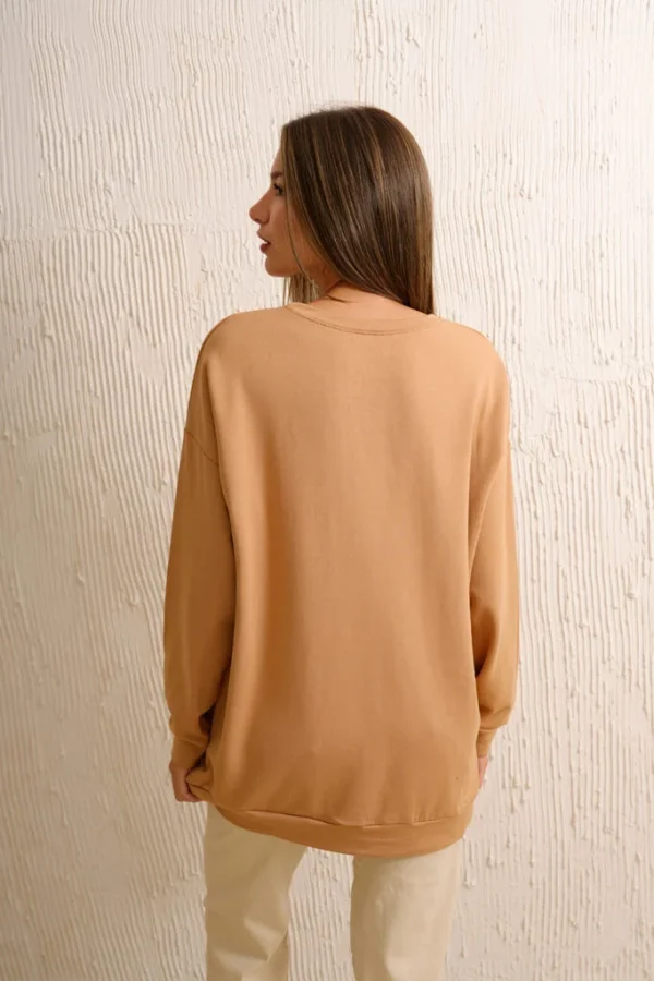 Maxibuzo Rustico Frisado Cuello Redondo Estampa "SEA MARKET"
