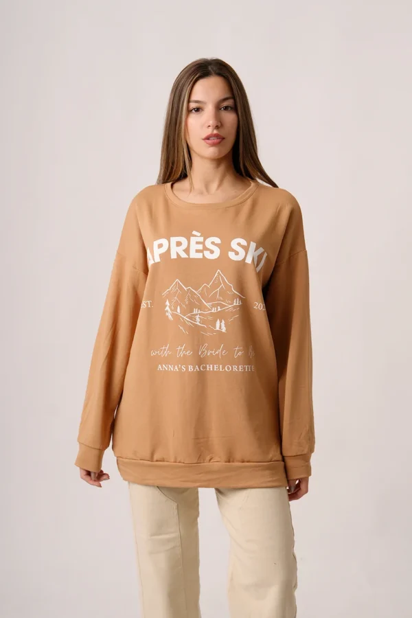 Maxibuzo Rustico Frisado Cuello Redondo Estampa Apres Ski Anna "BACHELORETTE"