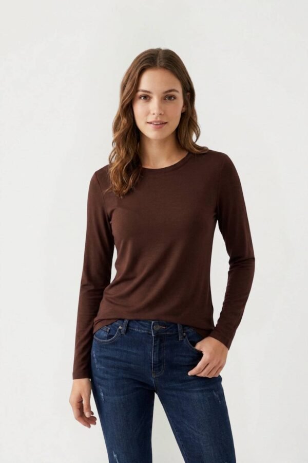 Remera Basica Modal Super Soft Manga Larga Cuello Redondo "RIANY"