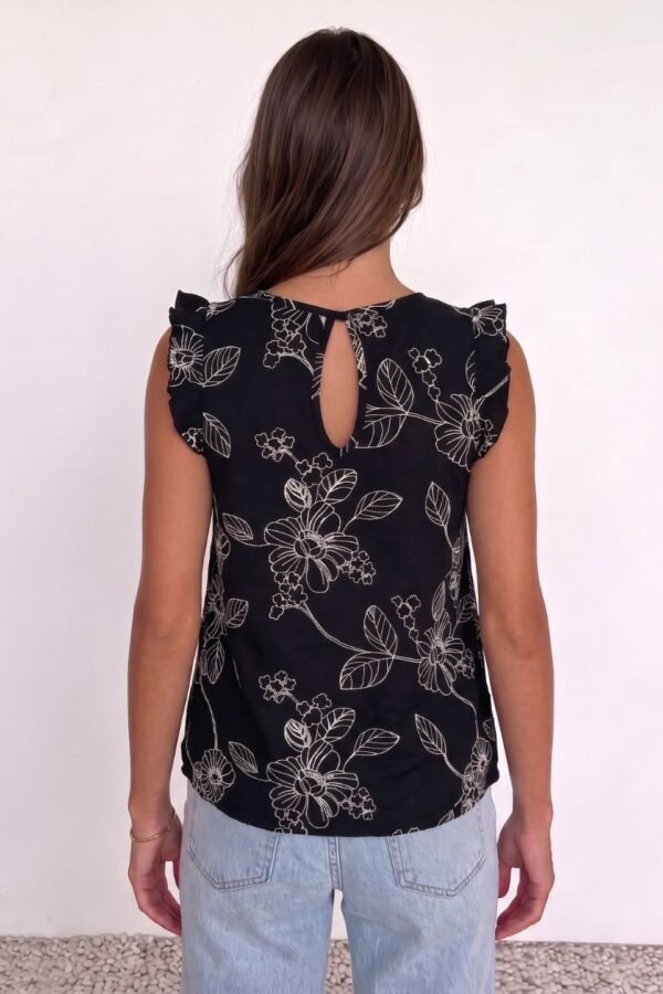 Musculosa Gota Lino Bordado "TONY"