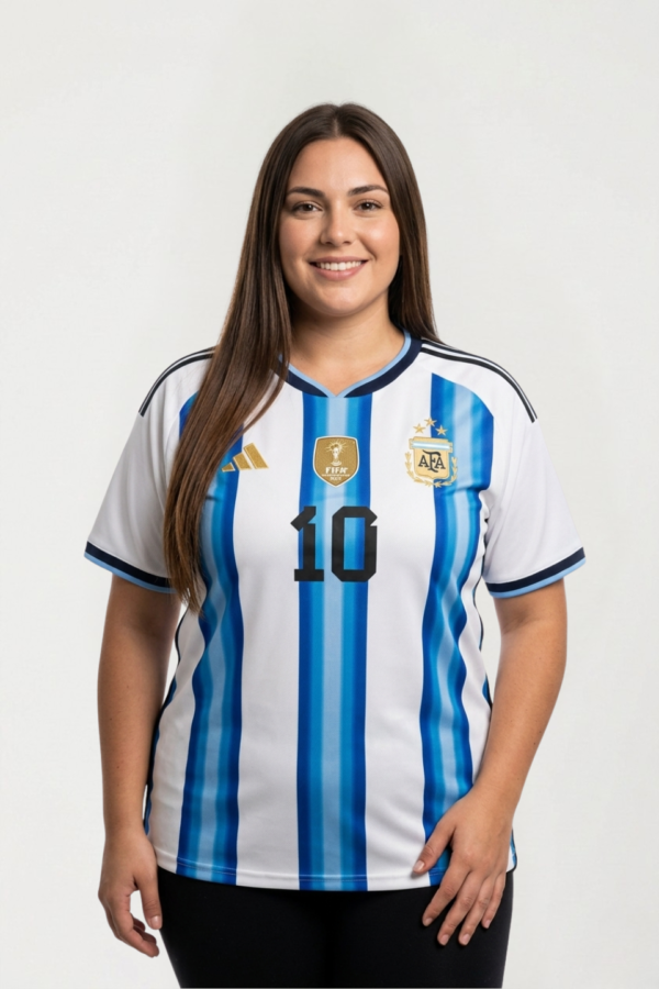 CAMISETA ARGENTINA BORDADA LARGO S-M-L-XL-XXL (stock limitado)