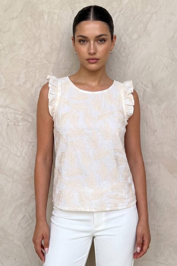 Musculosa Gota Lino Bordado "GALU"