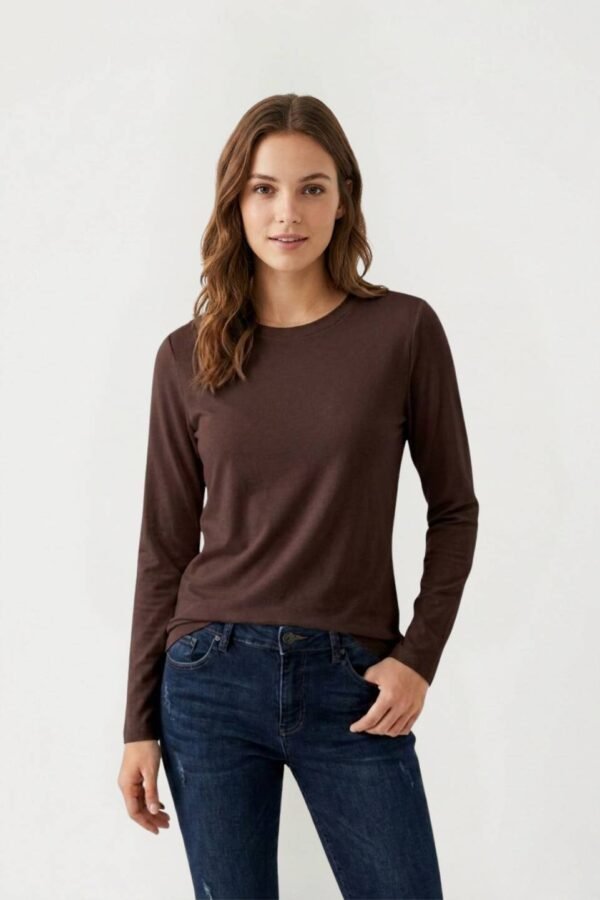 Remera Basica Modal Super Soft Manga Larga Cuello Redondo "RIANY"