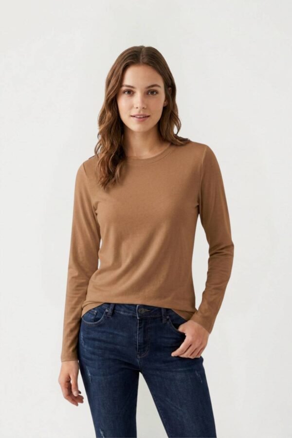 Remera Basica Modal Super Soft Manga Larga Cuello Redondo "RIANY"