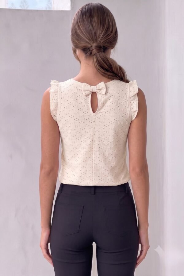 Musculosa Gota Con Moño Atras Broderie Punto "TERE"