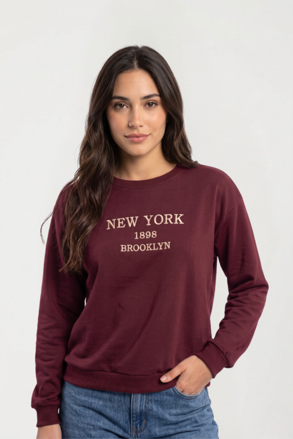 Buzo Rustico Miller Frisado Cuello Redondo New York 1898 Brooklyn "1898"