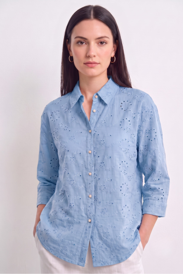 Camisa Broderie Manga 3/4 "BAHAMAS"
