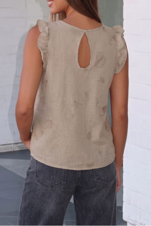 Musculosa Gota Lino Bordado "CRYSTAL"