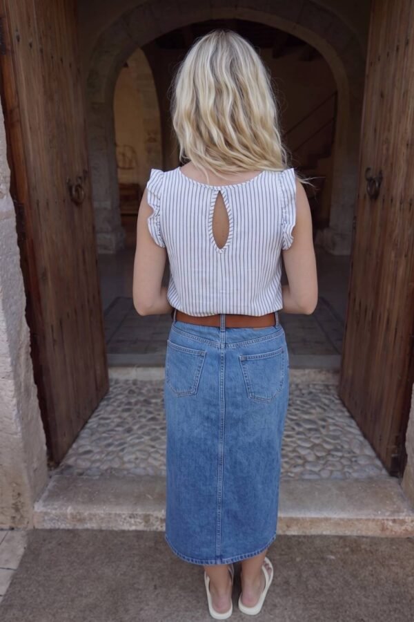 Musculosa Gota Lino Rayado "DANTE"