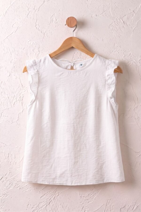 Musculosa Gota Satin Mate Manga Broderie Algodon Para Atar Para Atras "ESTELA"