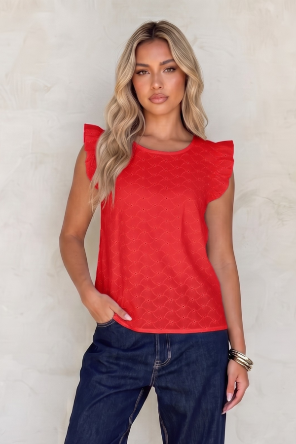 Musculosa Con Gota Broderie Plano "GELLY"