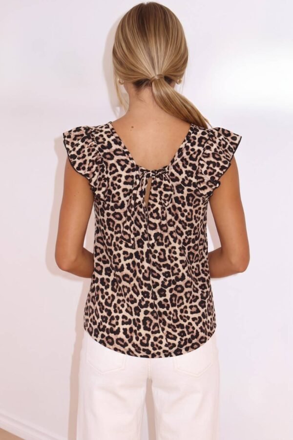 Musculosa Cey Premium Estampado Para Atar Atras Manga Volado "GLODA"