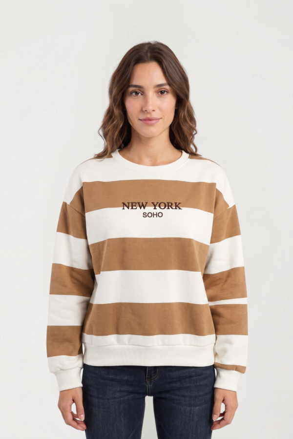 Buzo Frisado Cuello Redondo Rayado New York Soho "HOSO"
