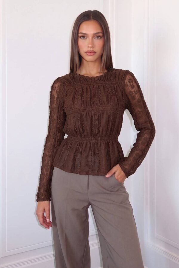 Blusa Flor Y 2 Volados Paris Lace Elastico "JAIA"