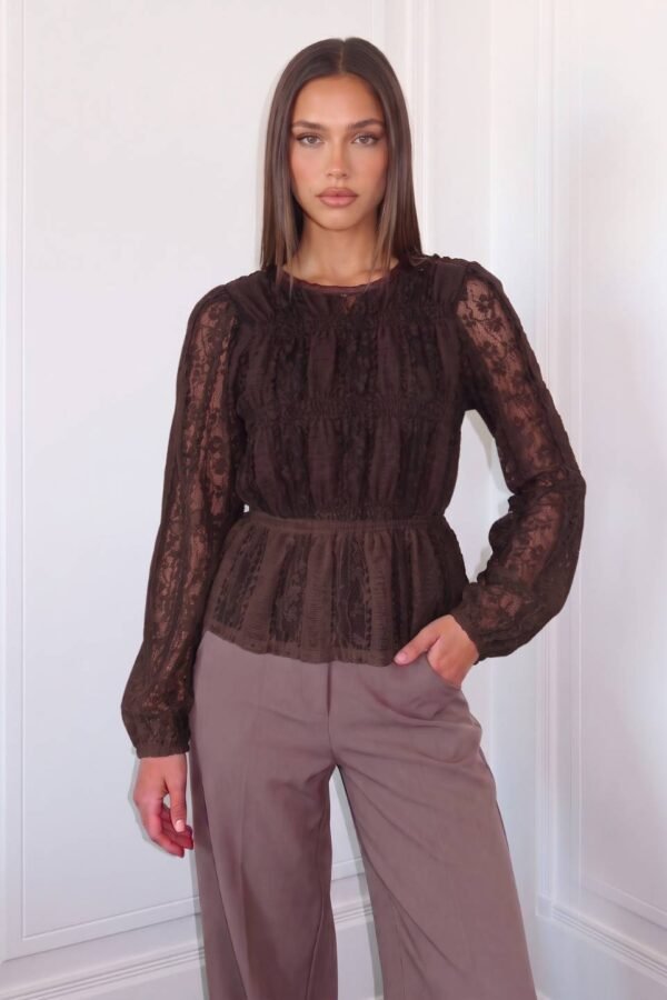 Blusa Flor Y 2 Volados Paris Lace Elastico "JAIA"