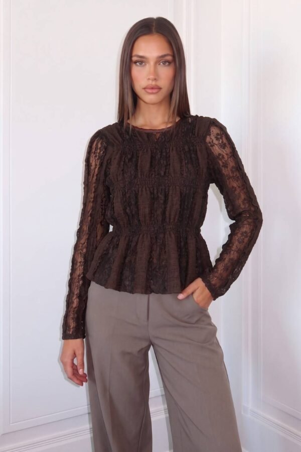 Blusa Flor Y 2 Volados Paris Lace Elastico "JAIA"