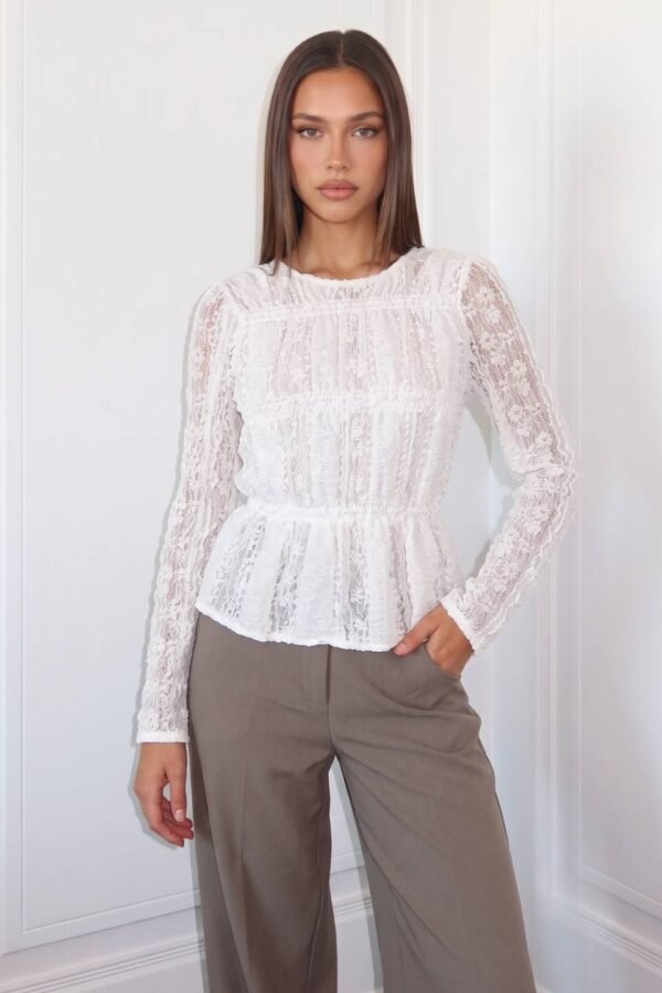 Blusa Flor Y 2 Volados Paris Lace Elastico "JAIA"