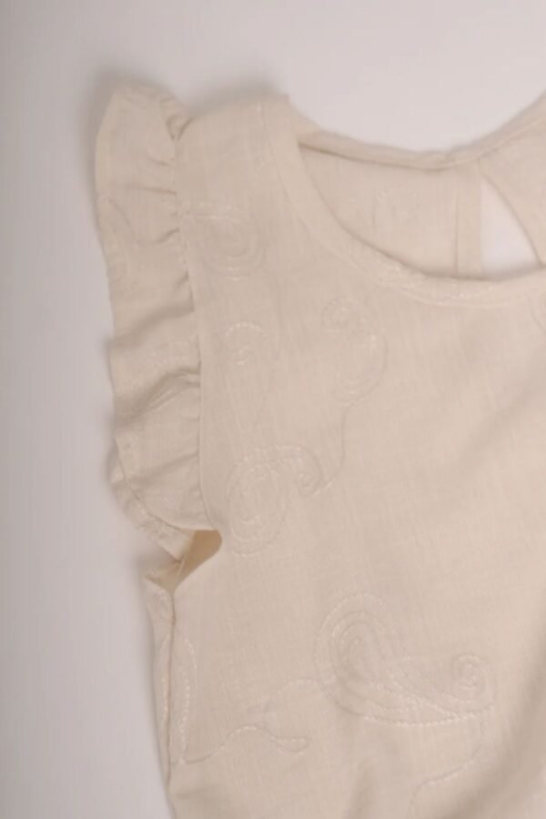 Musculosa Con Gota Lino Bordado Espiral Gota "NIMEA"