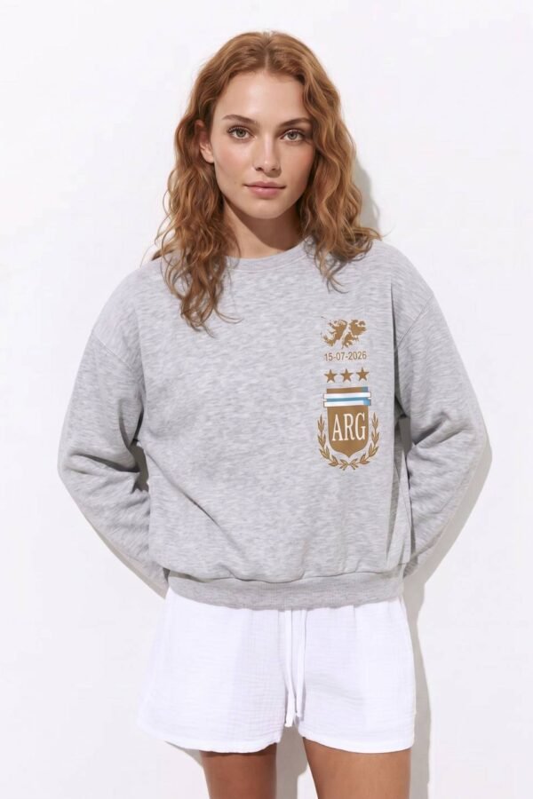 Buzo Rustico Frisado Cuello Redondo Est Logo Argentina "LOGO ARG"