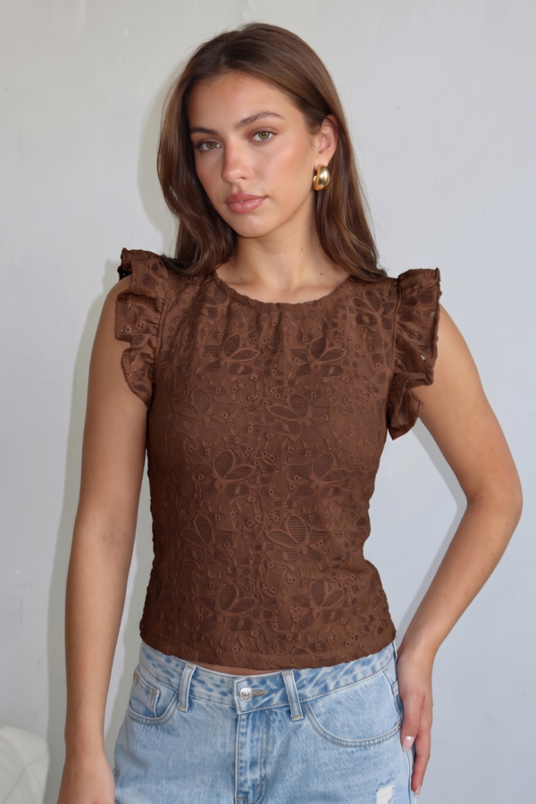 Musculosa de Encaje con Volados "TEA"