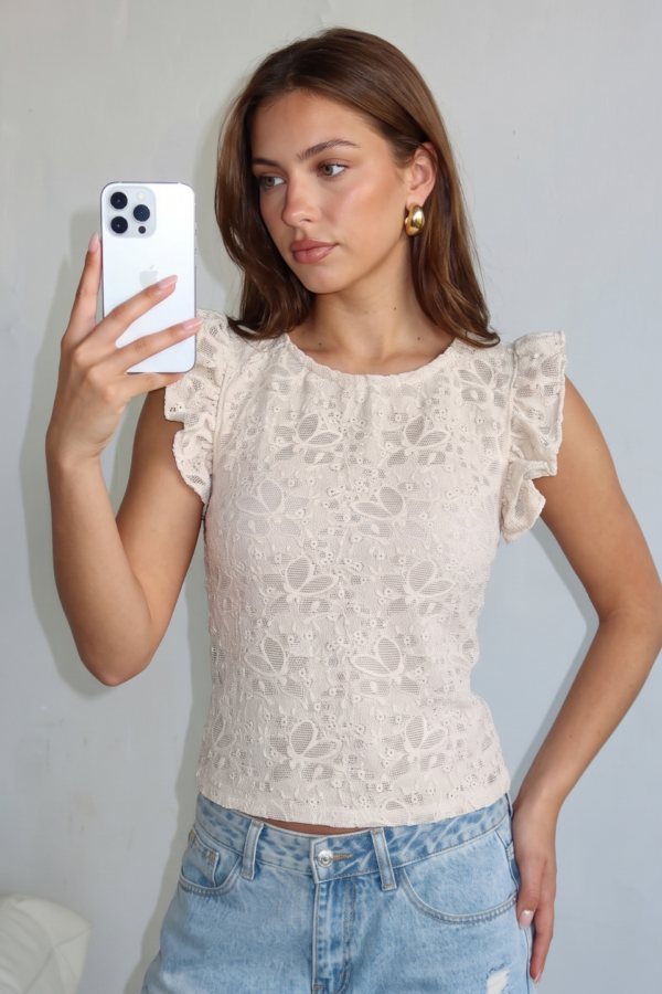 Musculosa de Encaje con Volados "TEA"
