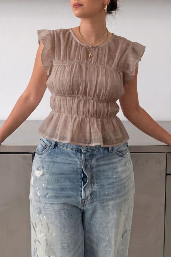 Blusa Gasa Lola Volados Finos Frunce Cuerpo "CLOVI"