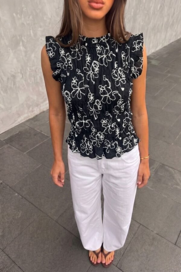 Musculosa Volados Fruncido Bambula Elastizada "SISO"