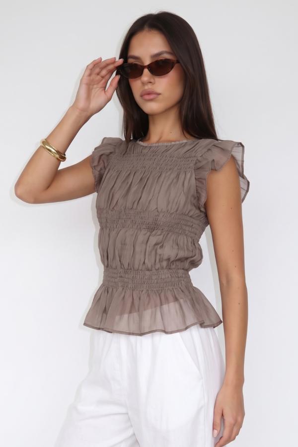 Blusa Volados Fruncido Gasa Elastizado "LILI"